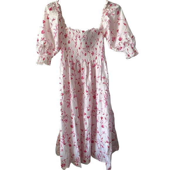 HILL HOUSE Nesli Nap Dress in Rose Botanical Size M - Picture 1 of 7